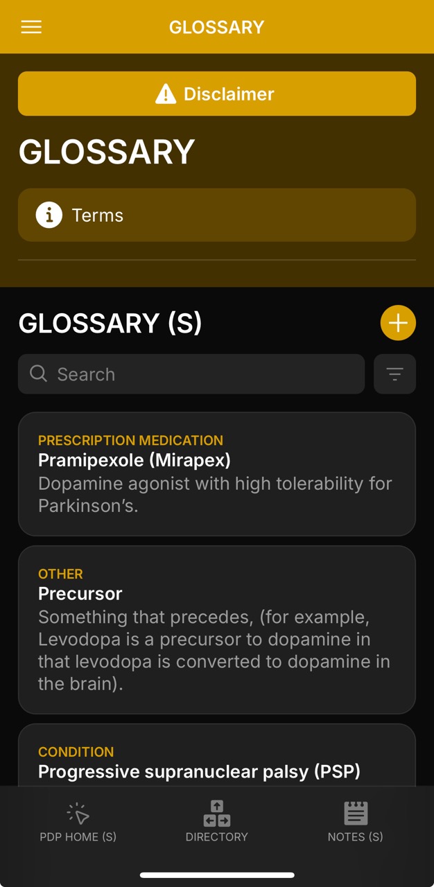 Glossary Page